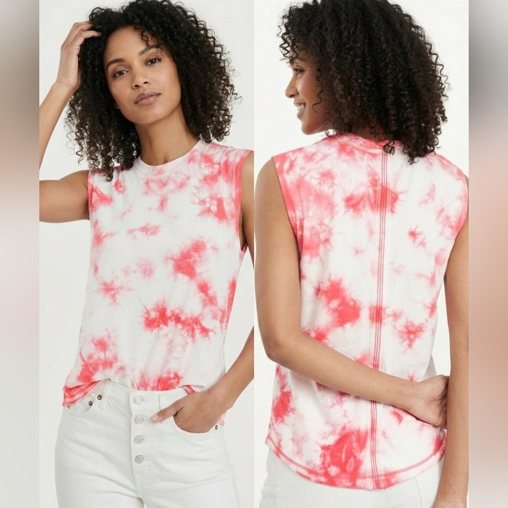 Nwt Splendid Ripple Reverse Tie Dye Tank Top Tshirt Soft Cotton Modal Vienna
